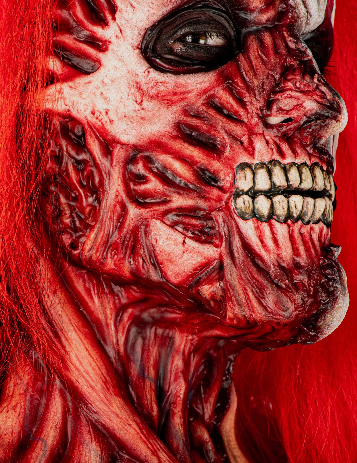 Masque hyper réaliste clown double face premium adulte