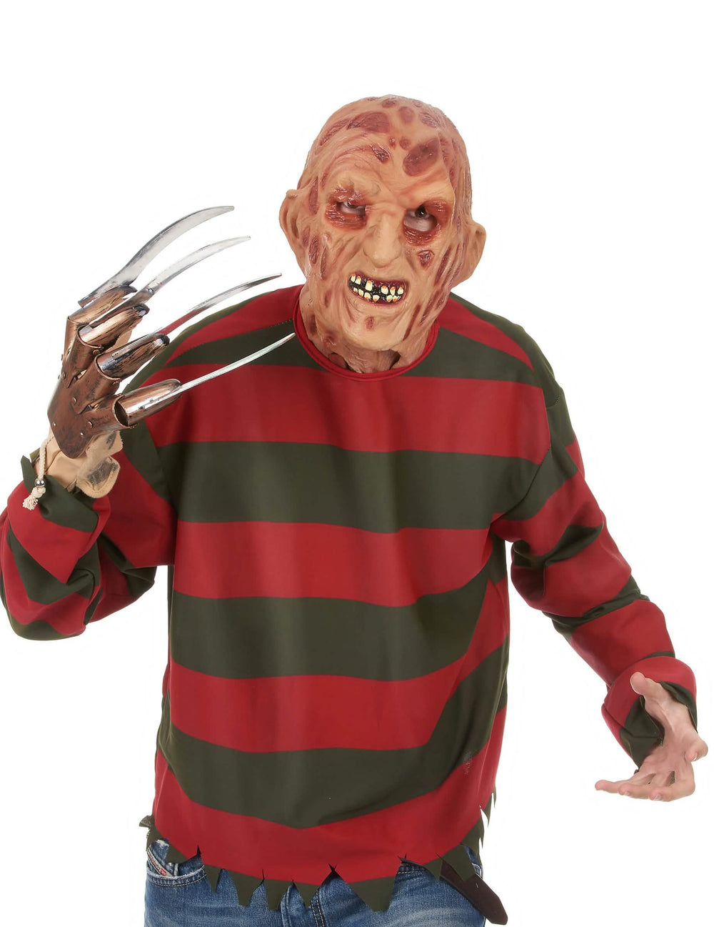 Potpuna maska Freddy Krueger za odrasli bež s izgledom spaljenog lica
