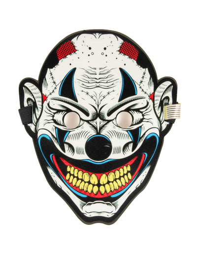 Masque joker lumineux pour adulte blanc noir et rouge