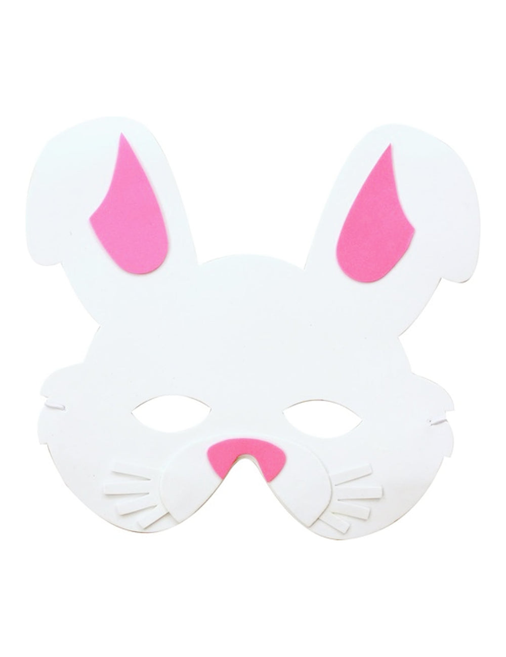 Masque lapin pour enfant blanc et rose en mousse