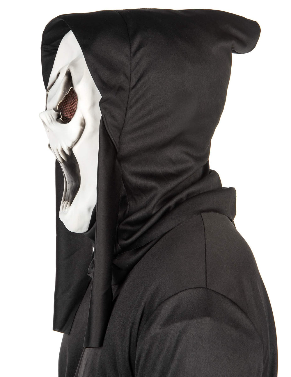 Vue de profil du masque latex dark skull