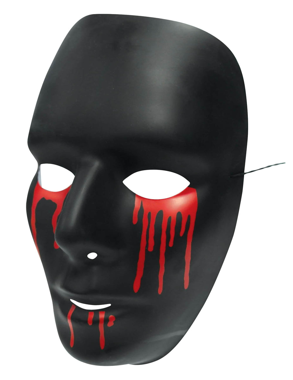 Pogled sprijeda na masku za halloween za žena crna sa suzama krvi