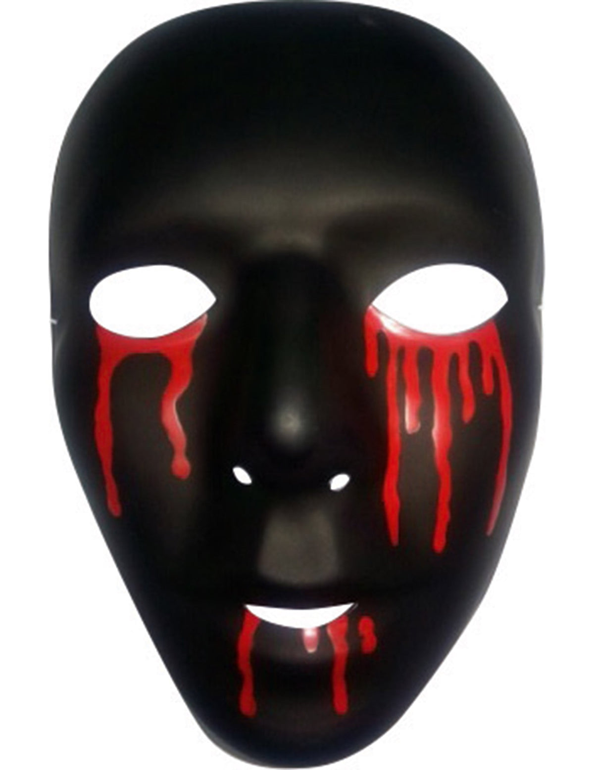 Masque Halloween pour homme noir avec larmes de sang rouges