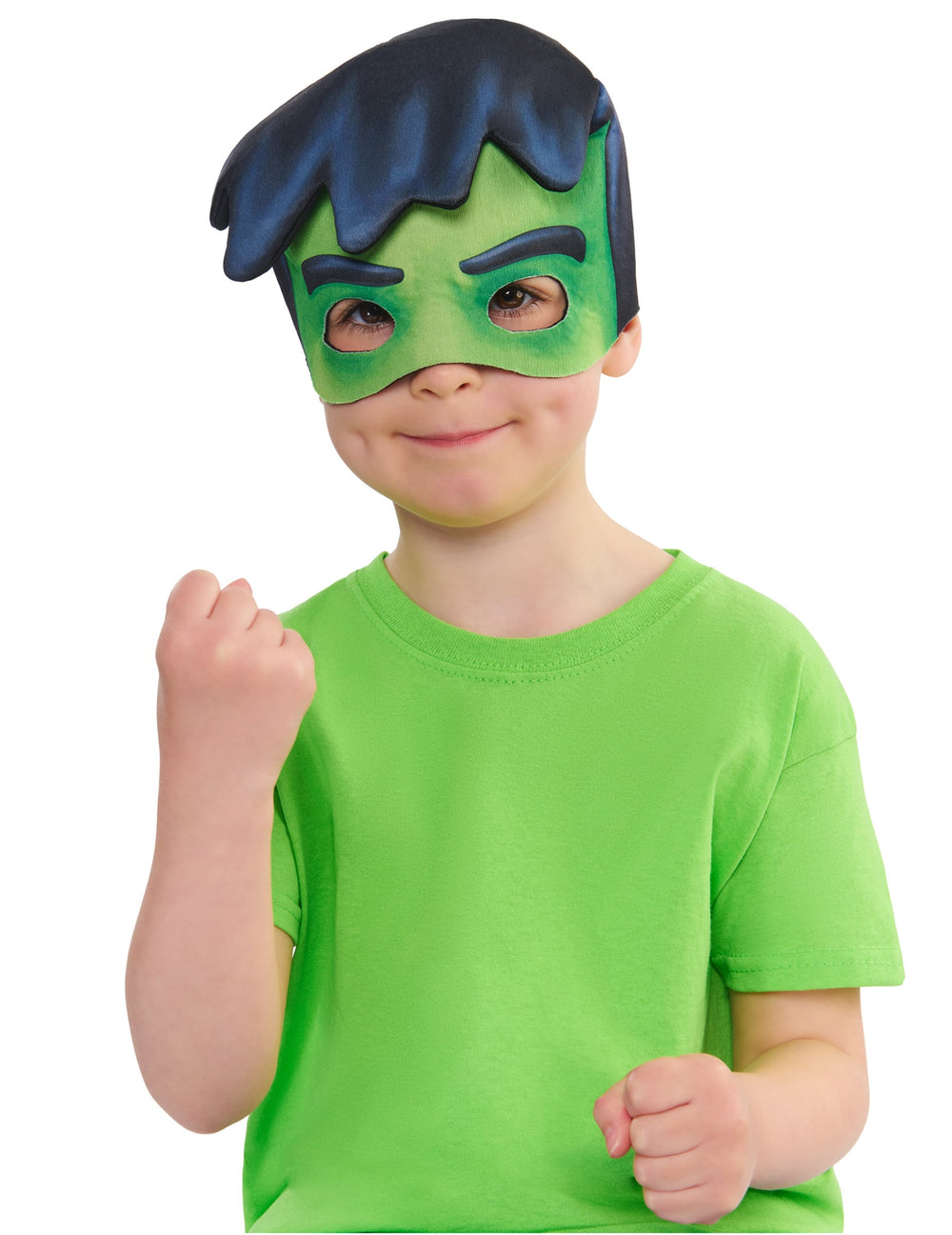 Vue de face du masque preschool Hulk pour enfant