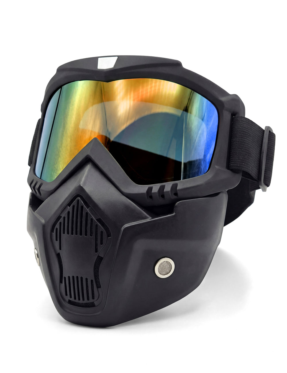 Vue de trois-quarts du masque protection militaire pour adulte