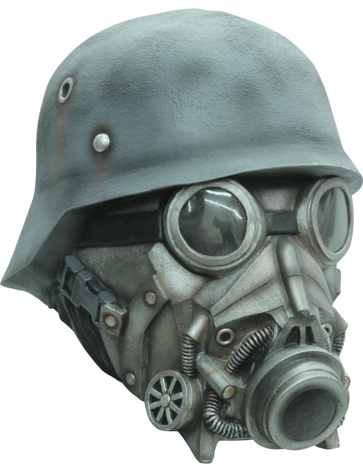 Vue de trois-quarts du masque soldat chimique pour adulte