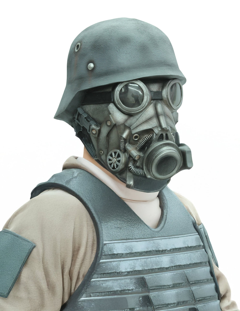 Vue de profil du masque soldat chimique pour adulte