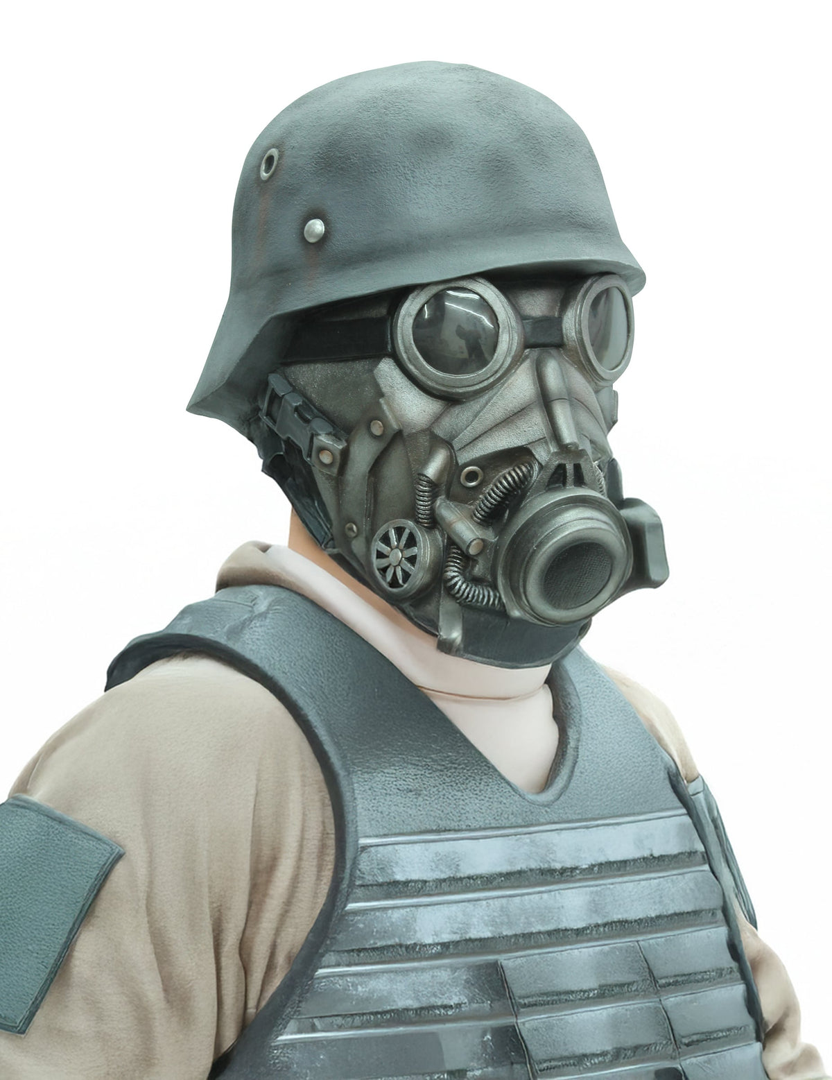 Vue de profil du masque soldat chimique pour adulte