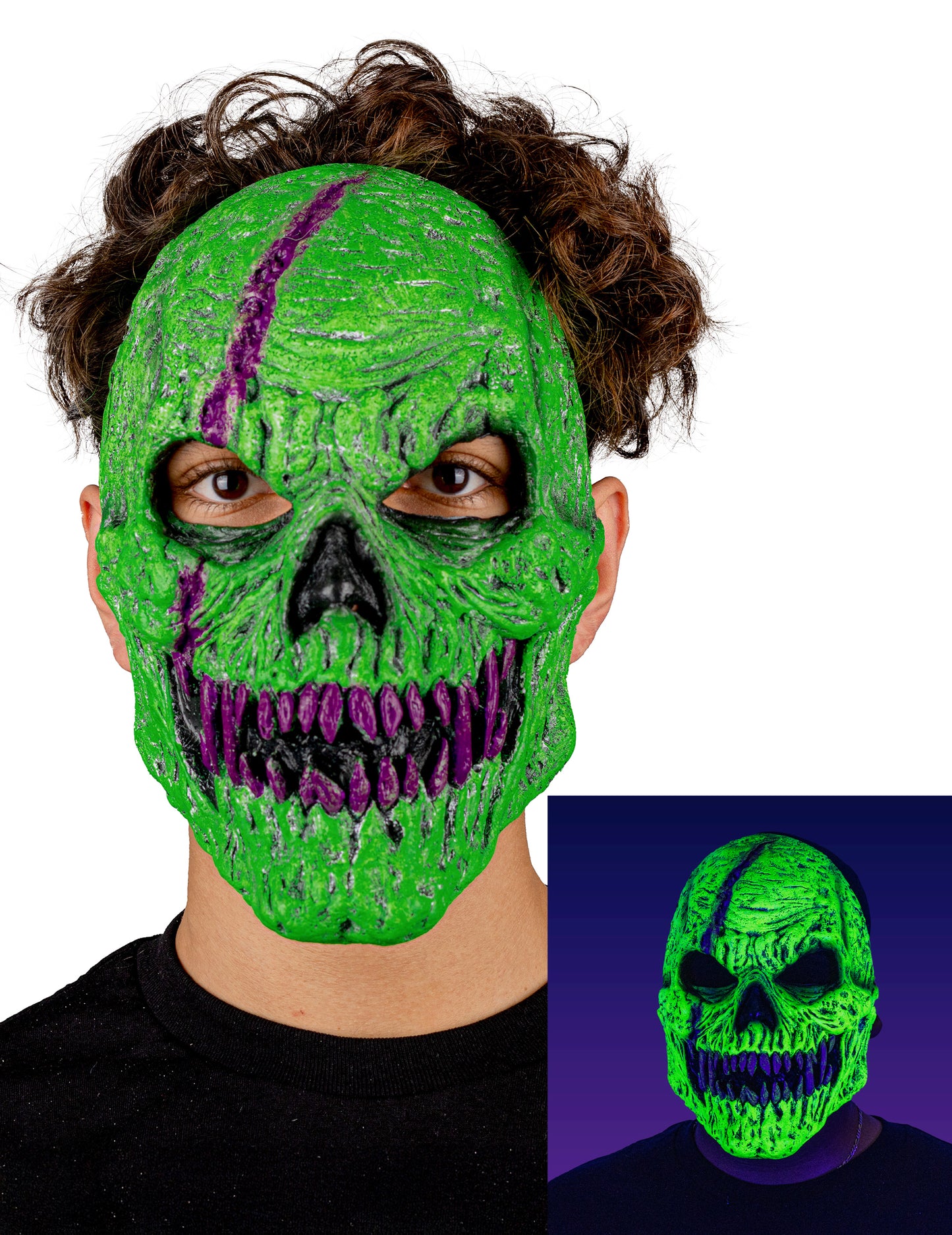 Odrasli Zelena demonska maska ​​skeleta