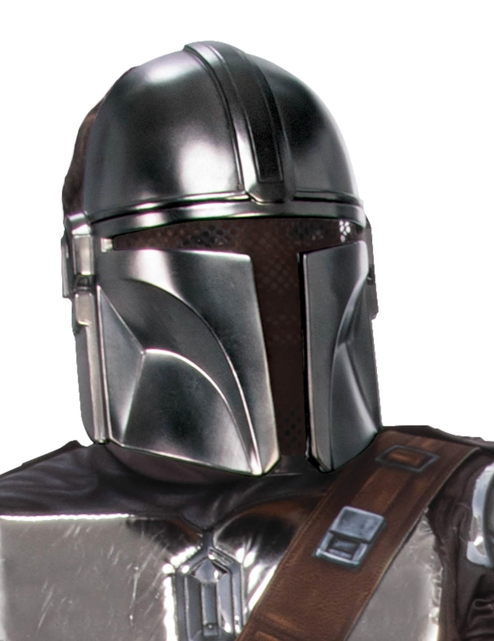 Krupni plan na kacigi maske The Mandalorian