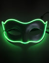 Masque vénitien néon LED pour adulte vert