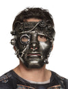 Steampunk maska za lice za odrasle, kromirana s mehaničkim detaljima