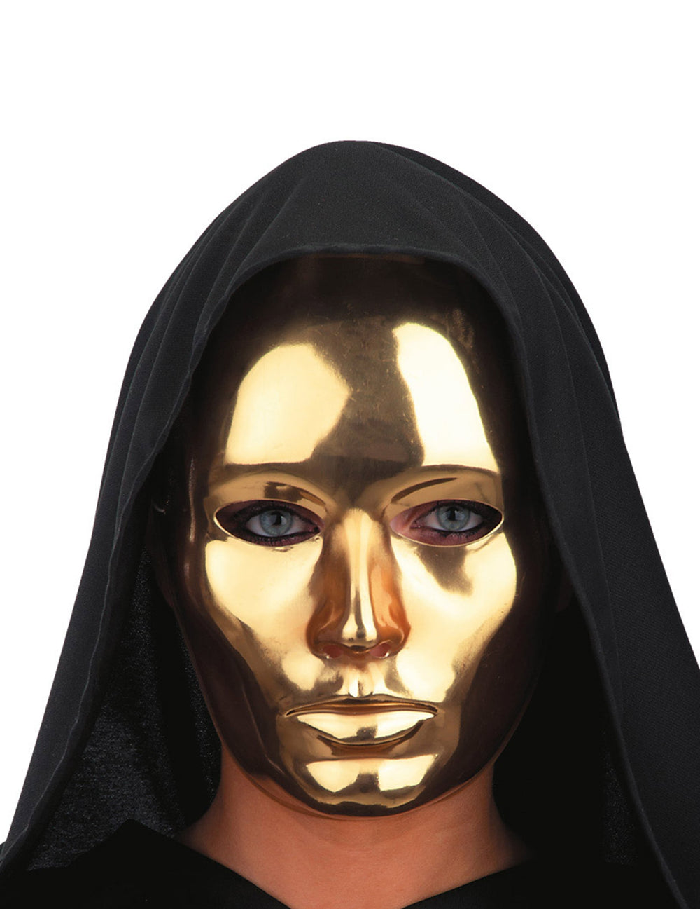 Masque visage pour adulte doré chromé