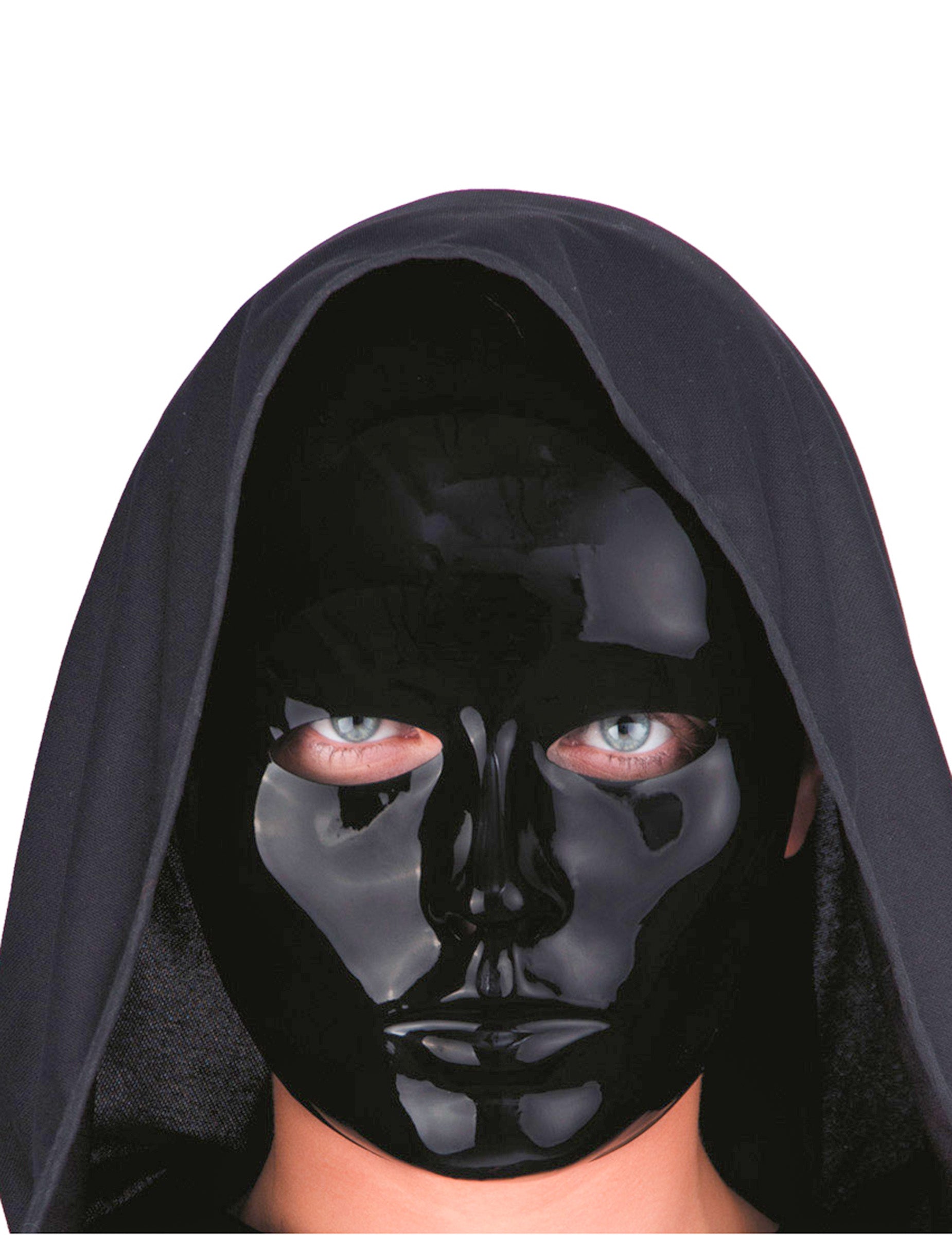Masque visage pour adulte noir brillant