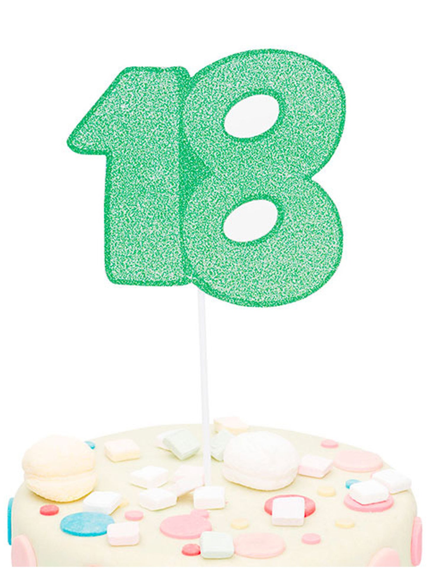 Maxi kartonska berlica broj 18 svjetlucavo zelena 31 cm za tortu