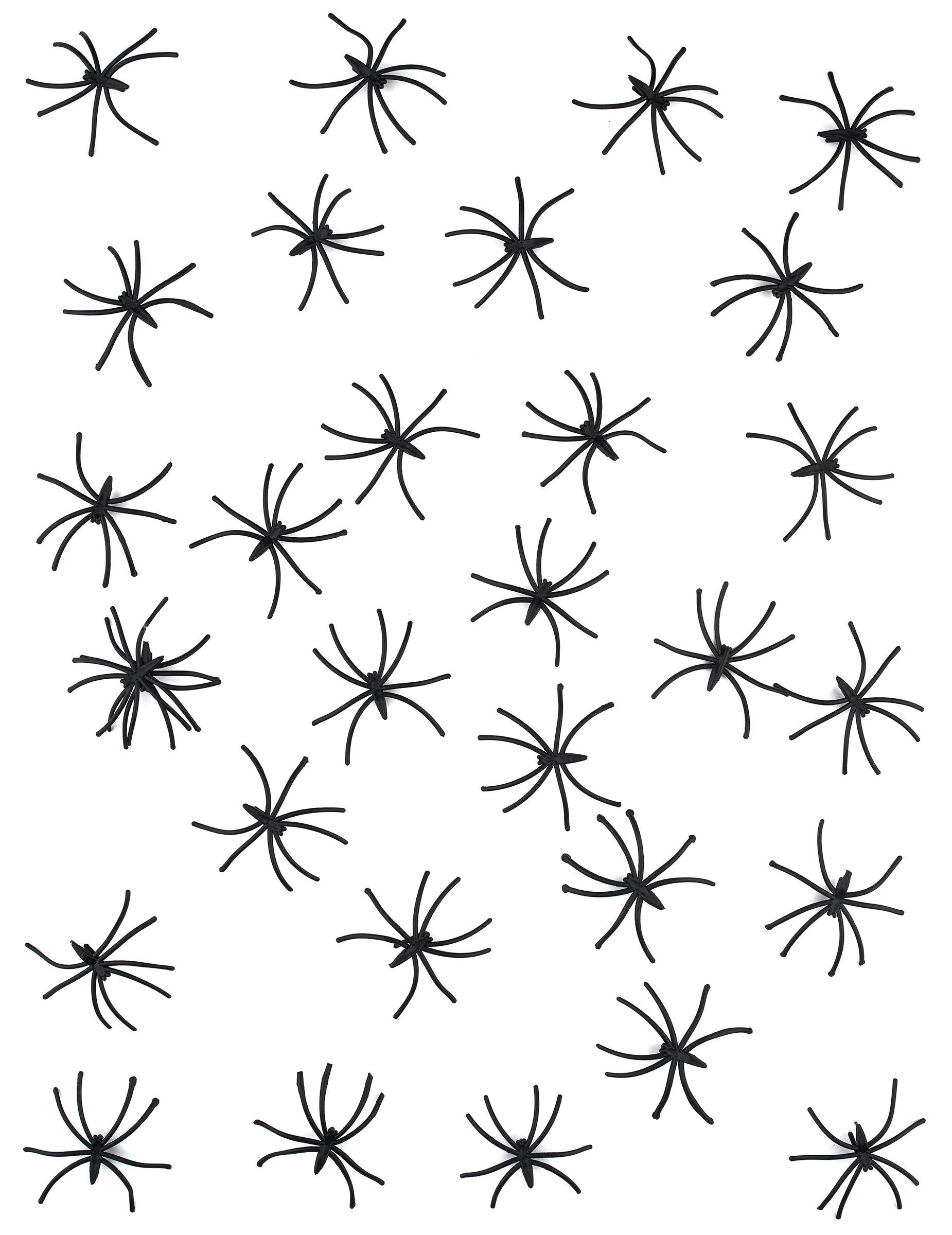 Mini araignées décoratives Halloween pour décoration noires en plastique