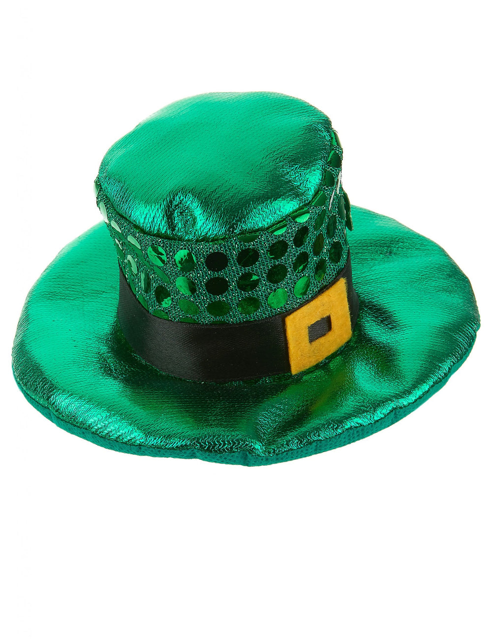 Vue de haut du mini chapeau à boucle et sequins Saint Patrick