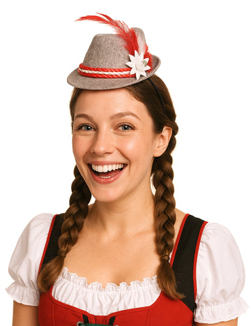 Mini bavarska i crvena bavarska šeširska žena
