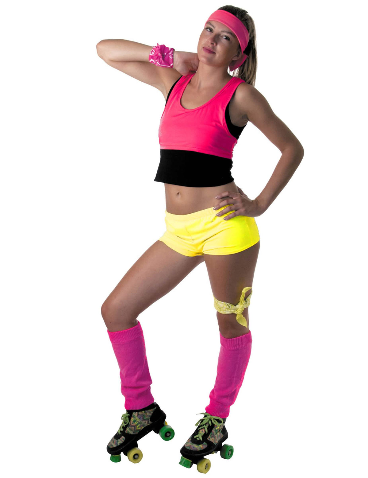 Kratka mini suknja žuta fluo za žena