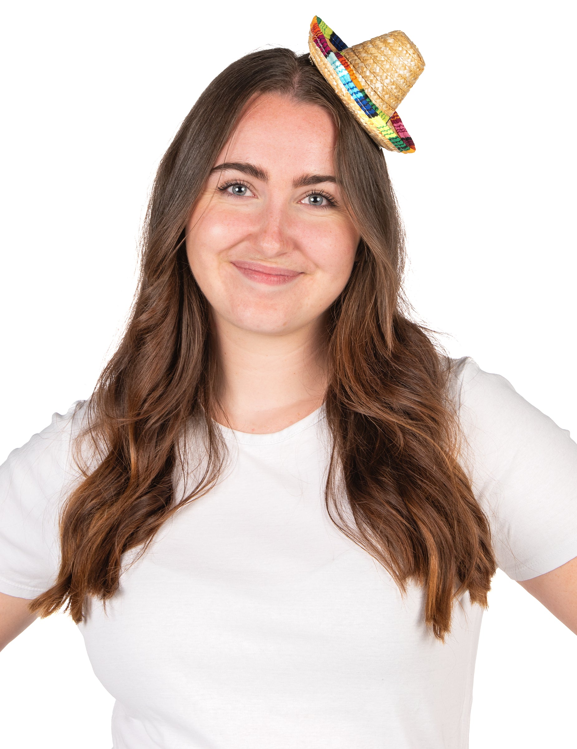 Vue de face du mini sombrero coloré