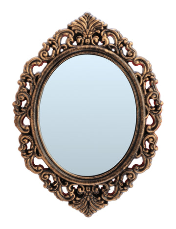 Crno i antikno brončano ogledalo, 40 cm