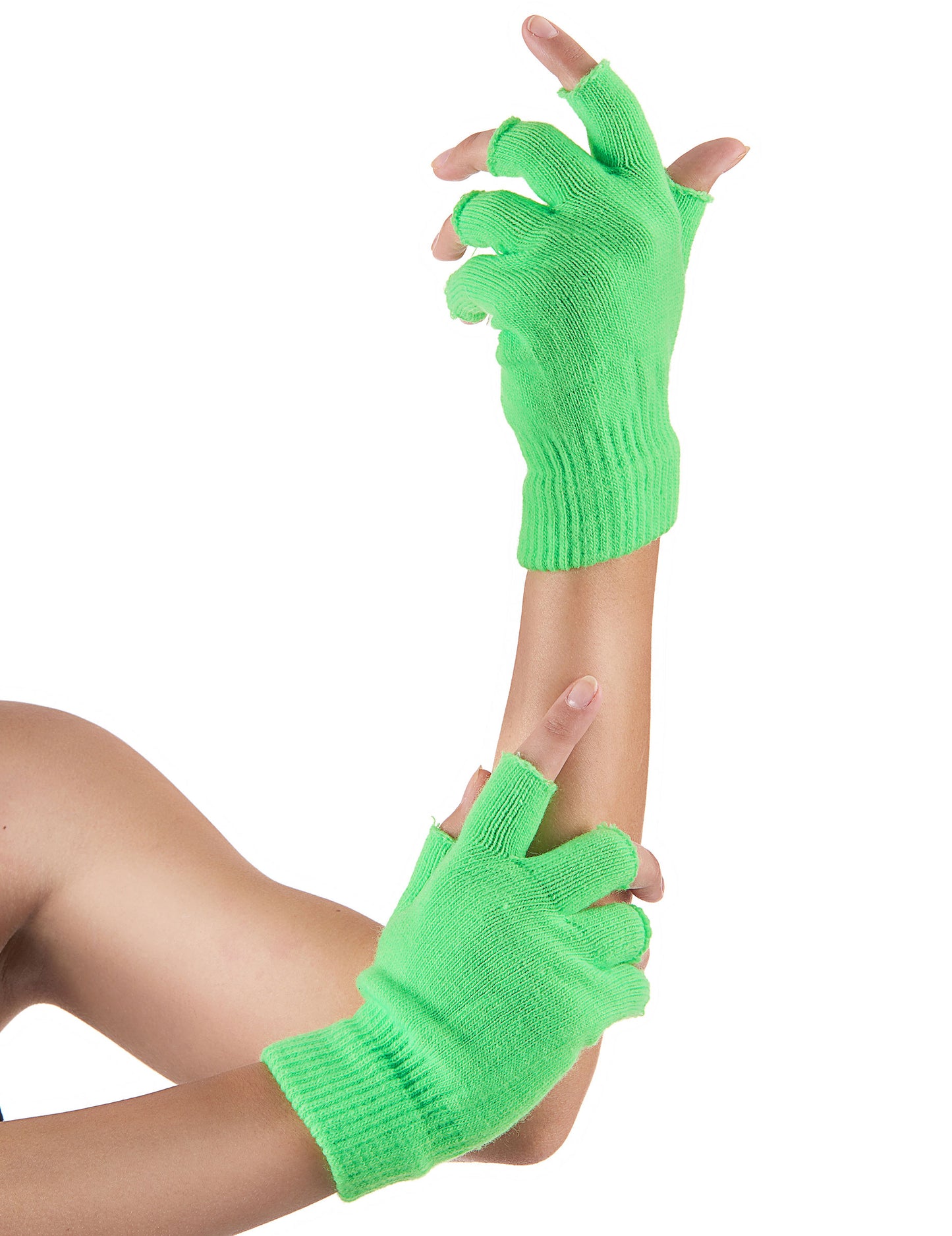 Kratke rukavice fluo odrasli zeleni