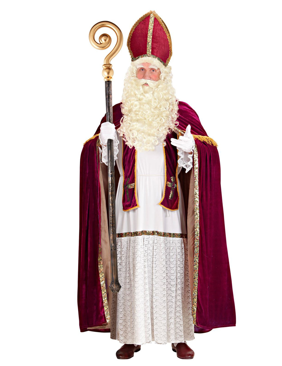 Vue d'ensemble portée de la Mitre Saint Nicolas pour adulte