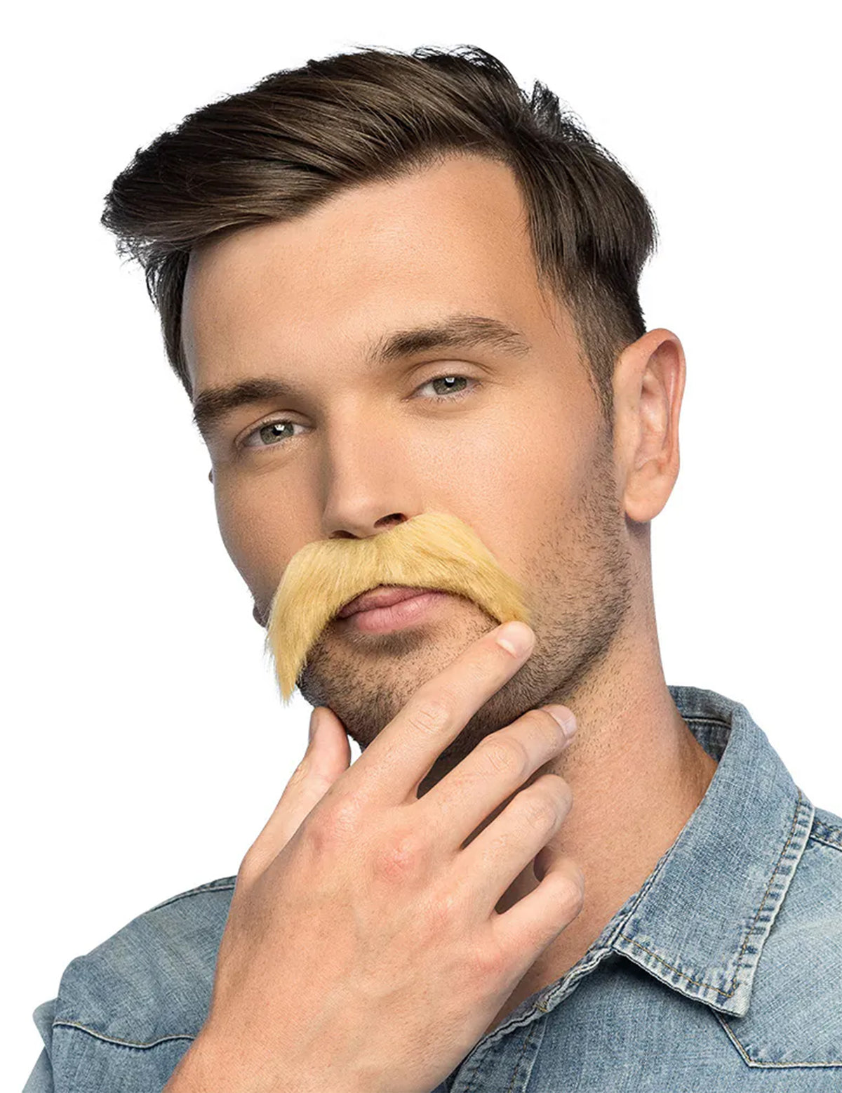 Moustache blonde adulte