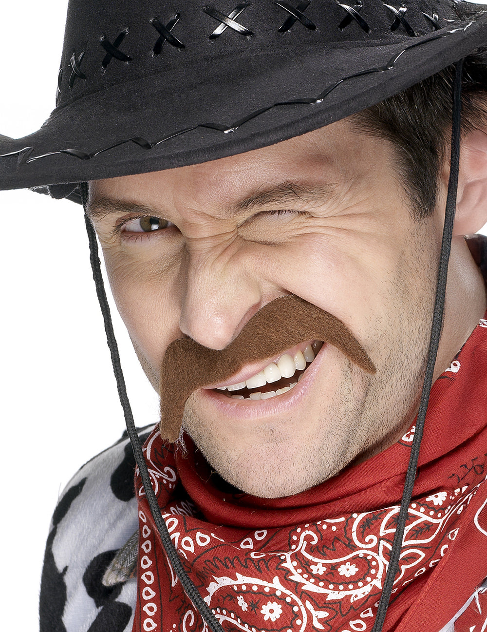 Gros plan sur la moustache de cowboy pour adulte