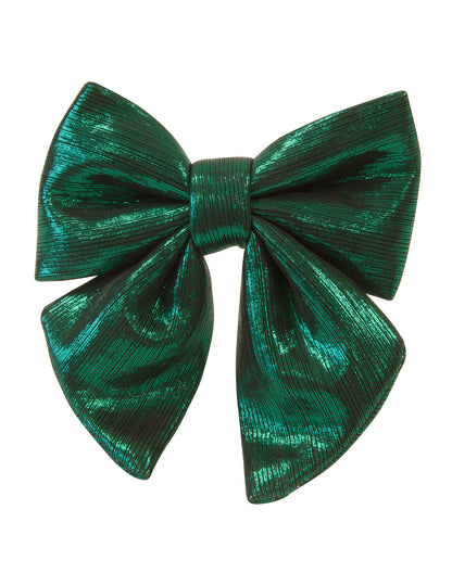 Tamnozelena metalik tkanina leptir-mašna 15 cm