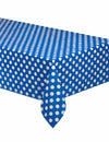 Nappe à pois blancs pour fête bleu marine en plastique