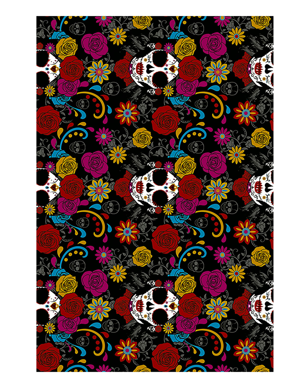 Détail du motif de la nappe Catrina Dia de los muertos