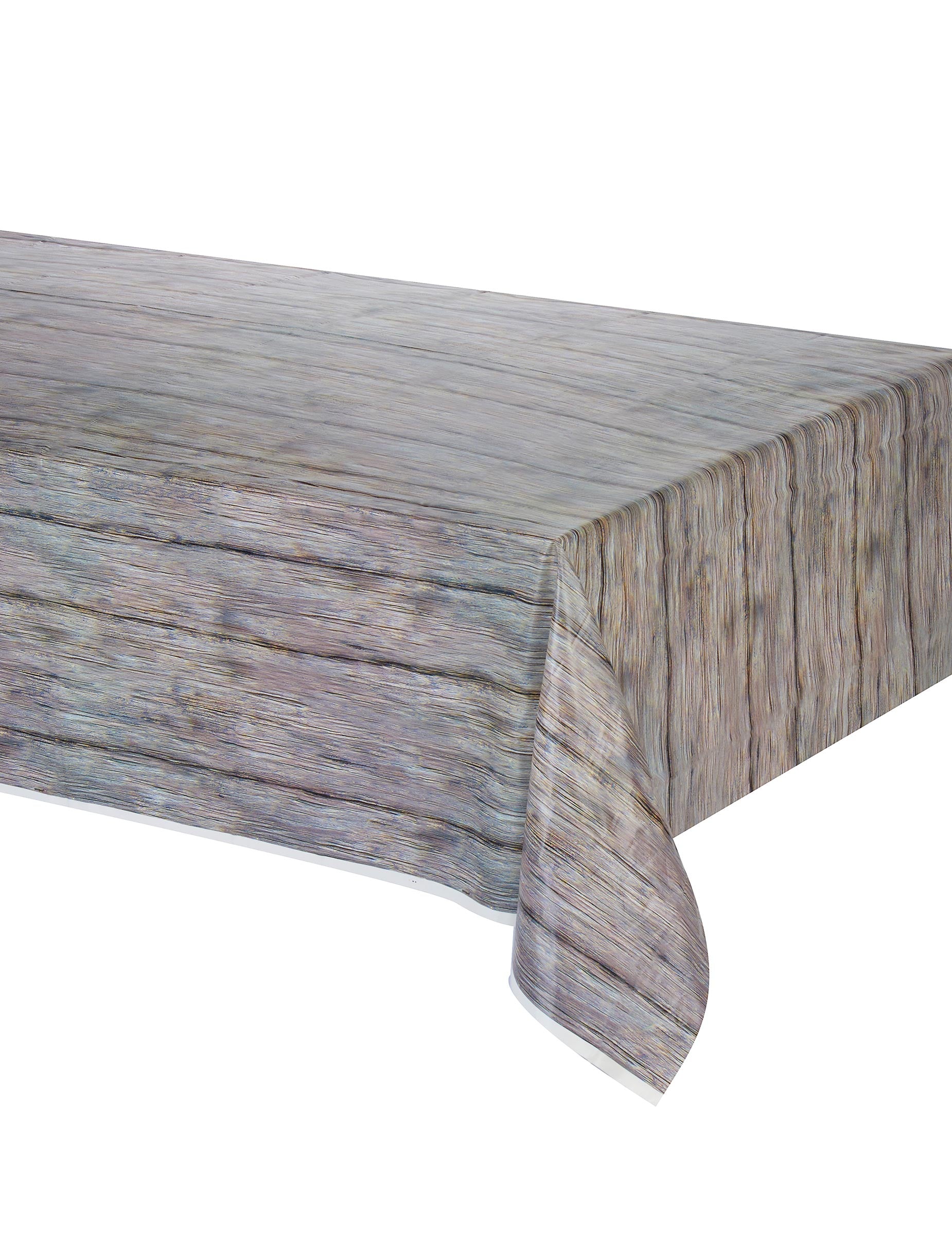 Nappe effet bois rustique pour fête marron et gris aspect planches