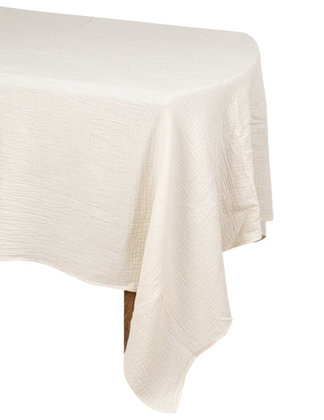 Stolnjak od krem pamučne gaze 130 x 240 cm boemski stil