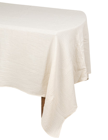 Stolnjak od krem pamučne gaze 130 x 240 cm boemski stil