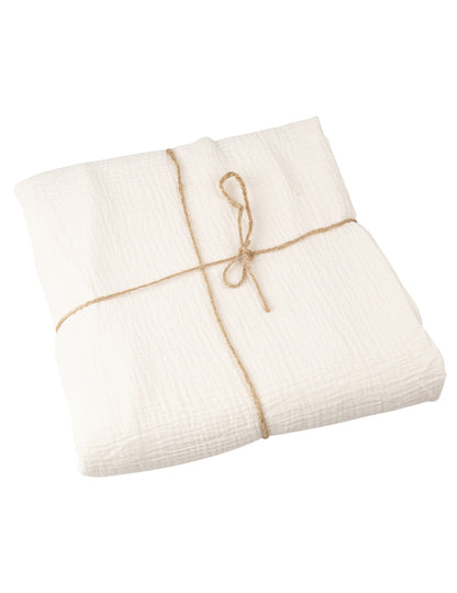 Stolnjak od krem pamučne gaze 130 x 240 cm boemski stil