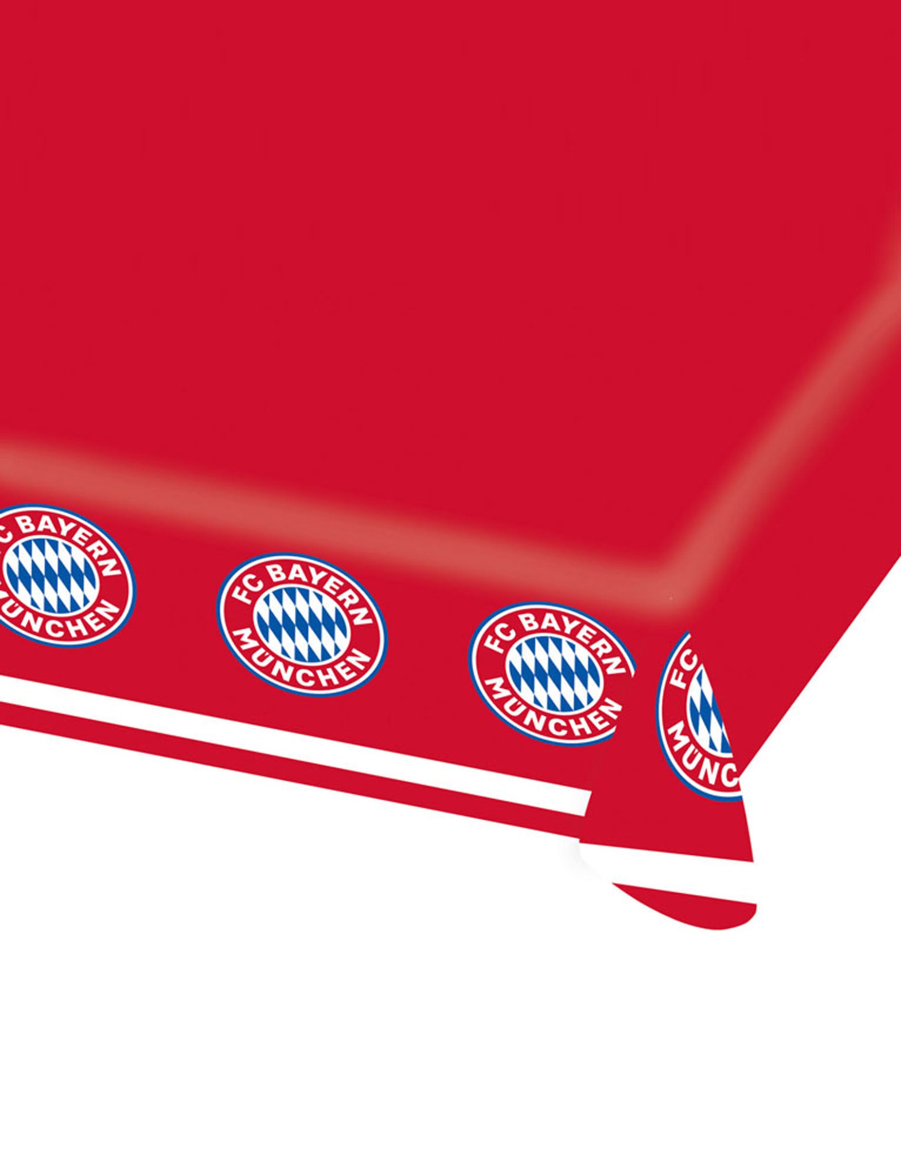 Nappe en papier FC Bayern Munich pour fête rouge avec logos du club