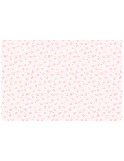 Nappe en papier pattes de chat pour anniversaire rose