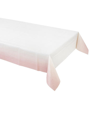 Papirnati stolnjak u puderasto ružičastoj i bijeloj boji 180 x 120 cm jednokratni