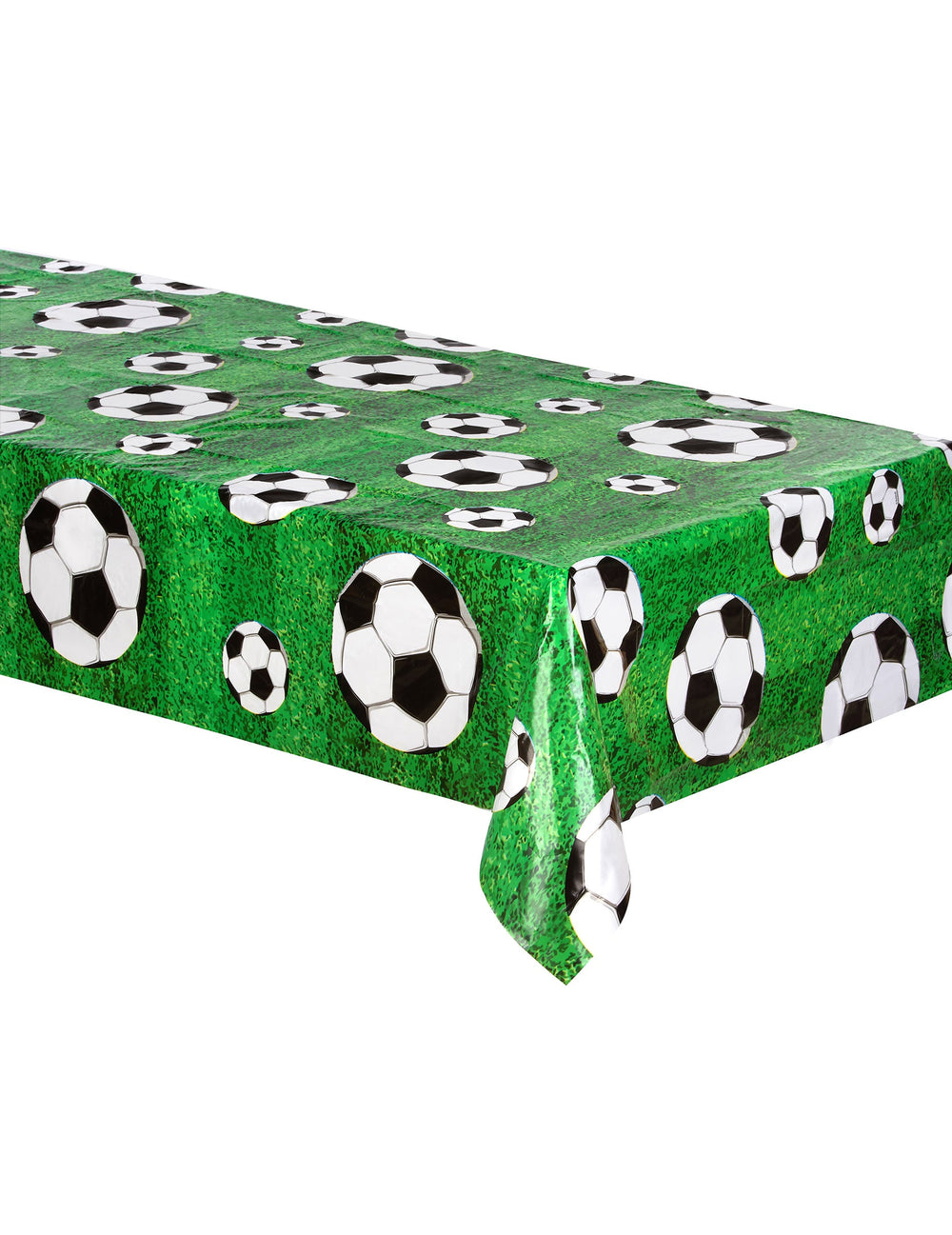 Nappe en plastique Football pour fête verte à motifs de ballons de foot