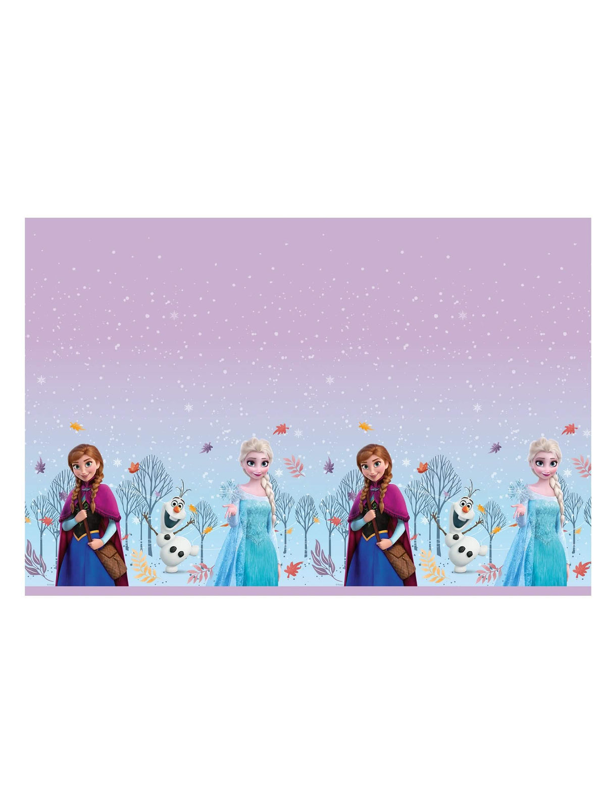 Plastični stolnjak Zaleđeno Kraljevstvo Frozen Idyllic Wonder za dijete lila s Annom, Elsom i Olafom