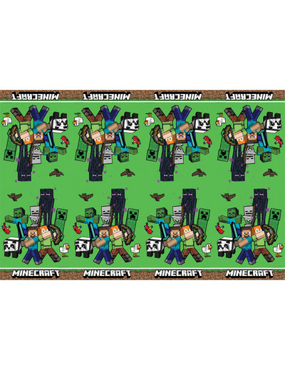 Nappe en plastique Minecraft pour enfant verte avec personnages
