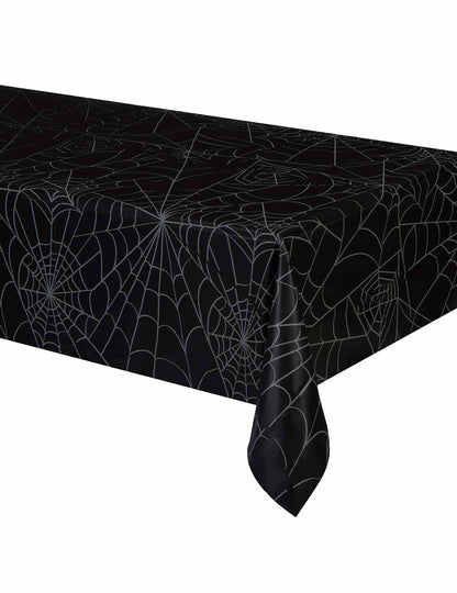 Nappe en papier toiles d'araignées noire et grise