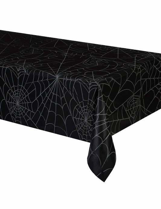 Nappe en papier toiles d'araignées noire et grise