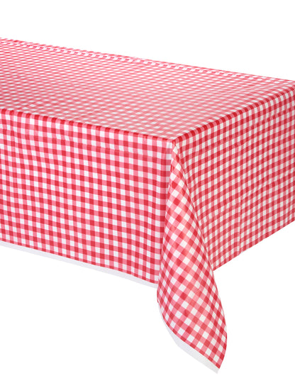 Crveni vichy plastični stolnjak 137 x 274 cm