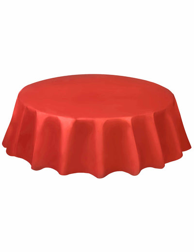 Nappe jetable ronde en plastique pour anniversaire rouge