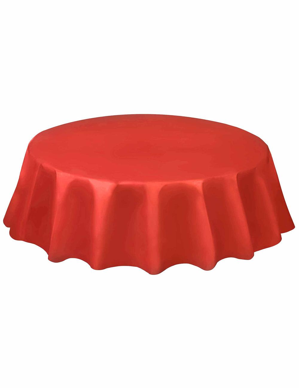 Nappe jetable ronde en plastique pour anniversaire rouge
