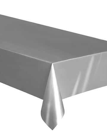 Pravokutni srebrni plastični stolnjak 137 x 274 cm