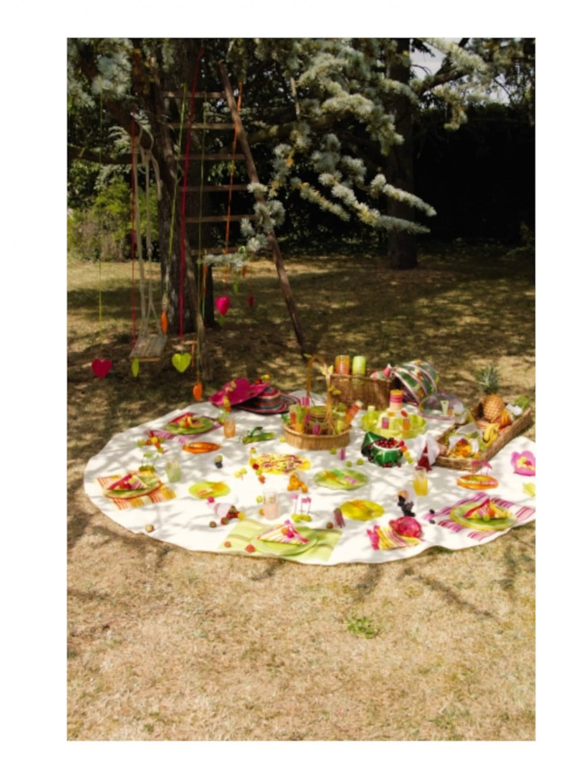 Postavljanje na pikniku okruglog stolnjaka od netkanog materijala za vjenčanje i krštenje za zabavu