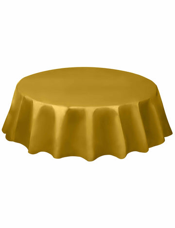 Nappe ronde en plastique dorée jetable